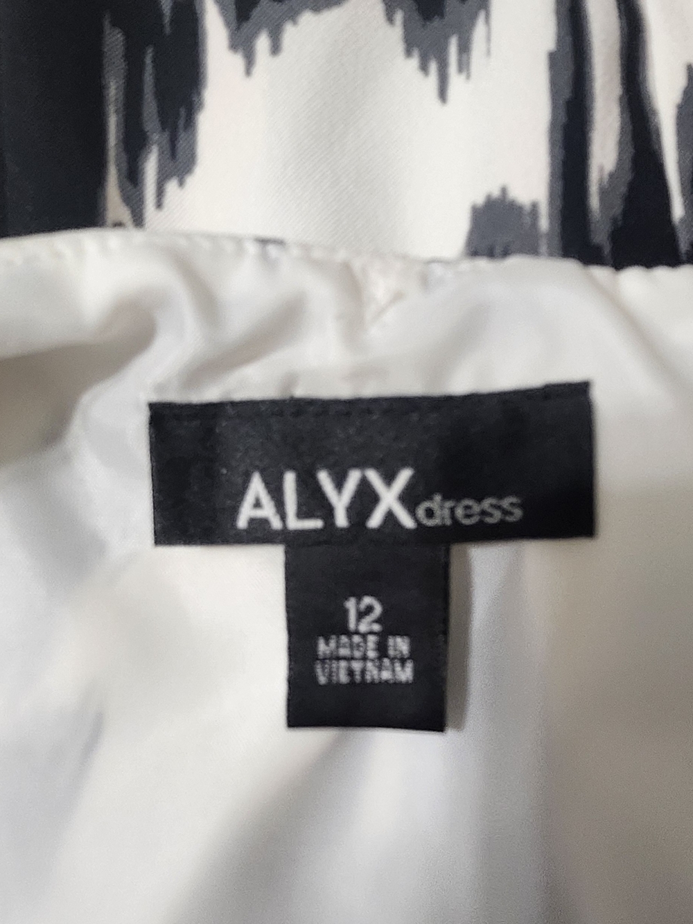 ALYX Black & White Abstract Print Sheath Dress Size 12. - Picture 6 of 8